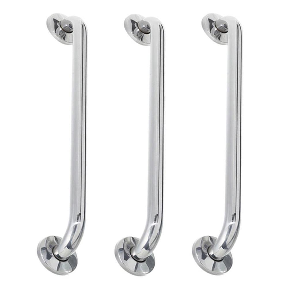 Alça de Apoio 40cm Kit 3 Unidades Inox Barra Cadeirante Deficiente Acessibilidade Idoso Banheiro