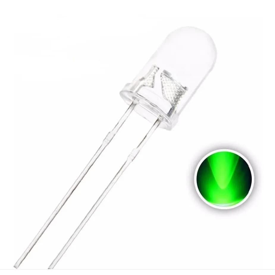 Led  Alto Brilho 5mm - VERDE - 5 Unidades