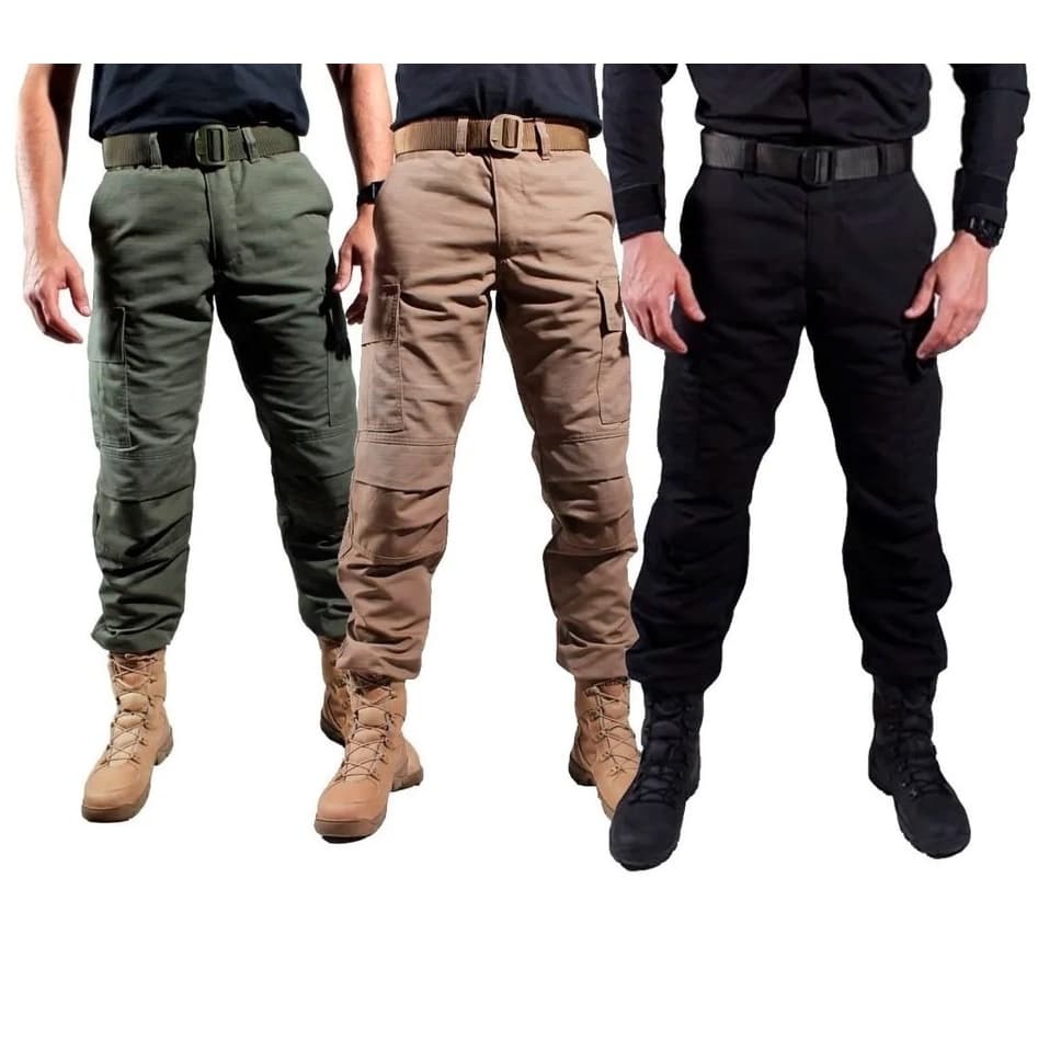 Kit 3 Calças Combat Masculinas Militar Camuflada Tática Bélica Ripstop