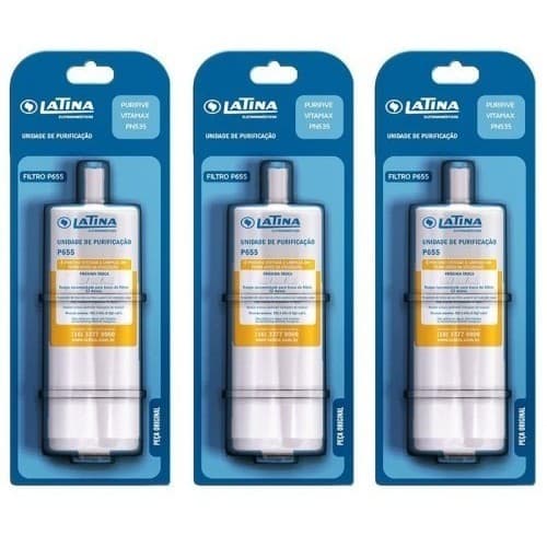 Filtro Refil Latina Original P655 - Kit 3 Peças