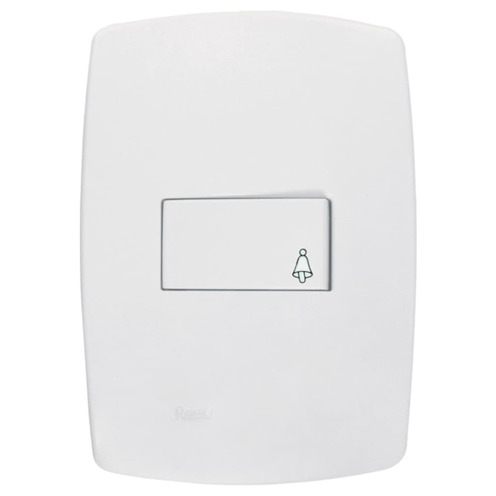 Interruptor 1 Tecla Campainha Linha Pérola Branca Radial