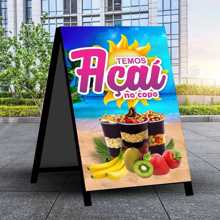 Cavalete 2 LADOS - AÇAI - 45x65