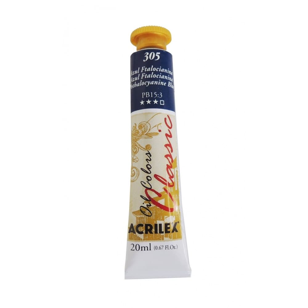 Tinta a Oleo Azul Ftalocianina 305 - Acrilex 20 ml