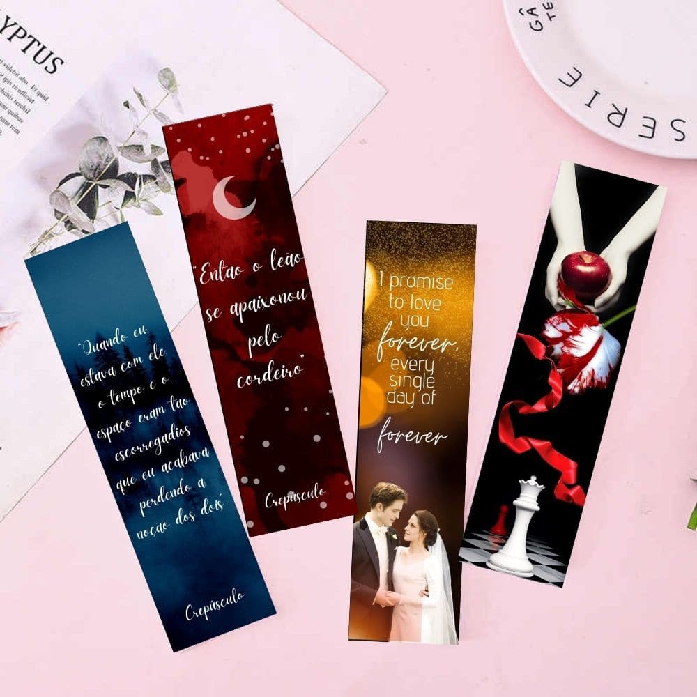 Marcadores de página - Crepúsculo Lua Nova  Eclipse  Amanhecer - PLASTIFICADOS