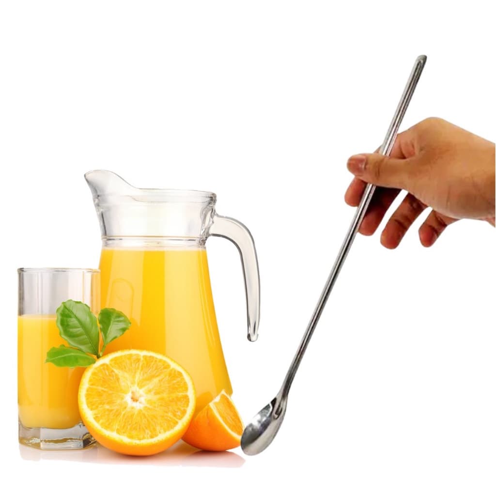 Colher Bailarina Para Suco Drinks Em Aço Inox 30cm
