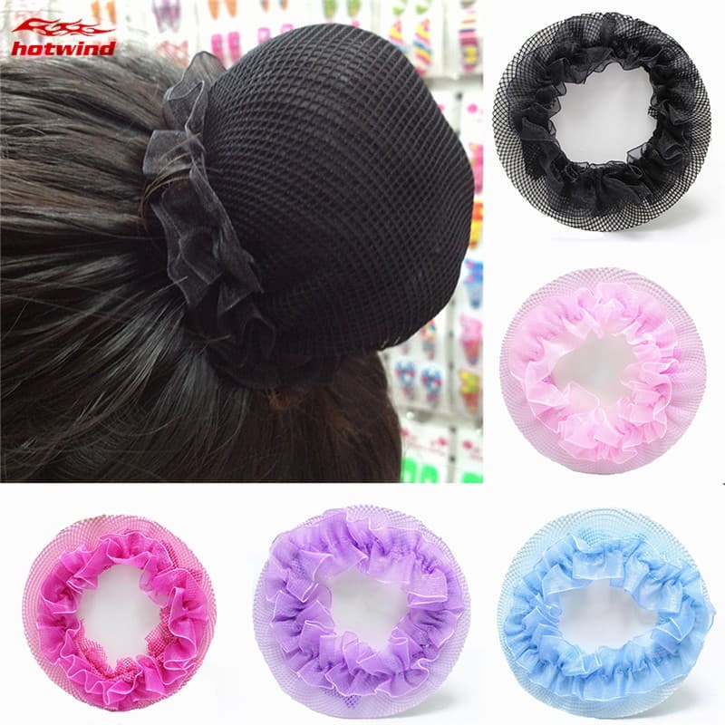 Dot Menina Bun Capa Baixada Rede De Cabelo Mulheres Ballet Dança Latina Patinação Crochet Acessórios Para O Cabelo