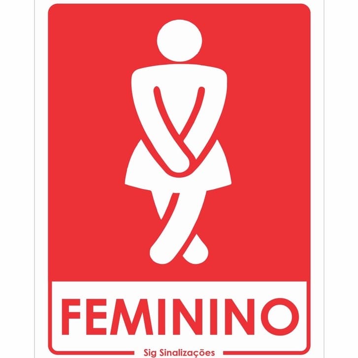 Placa de Sinalização p/ BANHEIRO FEMININO 15x20cm