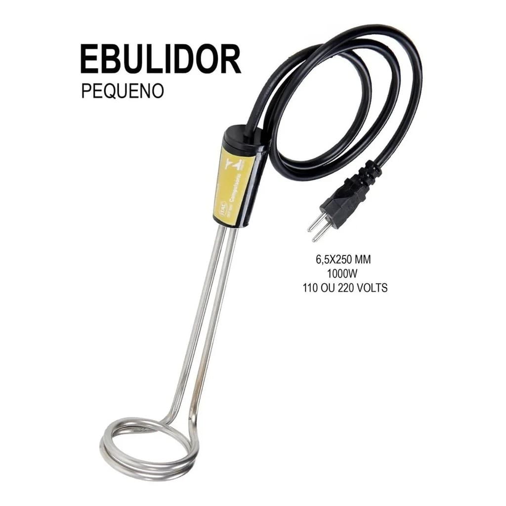 Ebulidor Pequeno 1000w 220v Aquecedor Água Elétrico Inmetro