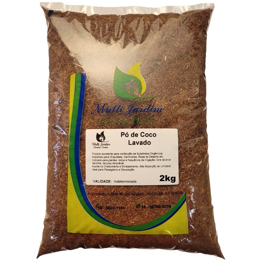2kg Pó de Coco Lavado Substrato Orgânico Rosa Deserto Suculenta Cacto Orquídeas