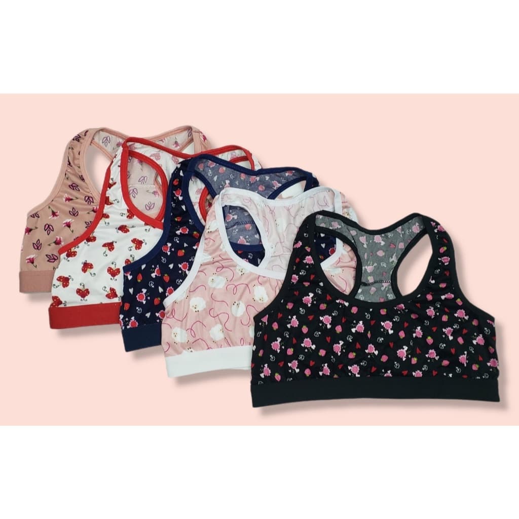 Kit 5 Top Nadador Infantil Sutiã Sem Bojo Lingerie Menina Moça Top Infantil Menina