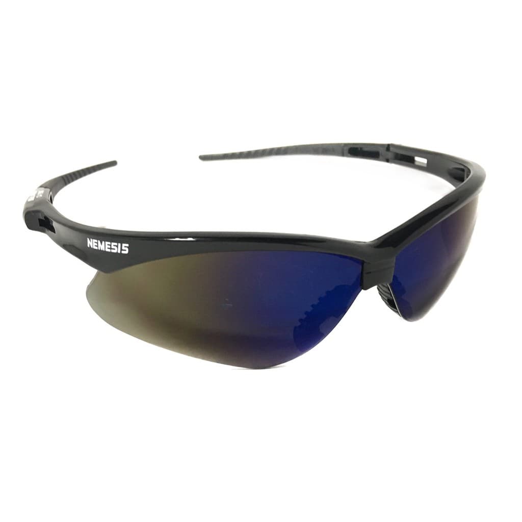 Óculos Proteção Nemesis Preto Azul Espelhado Esportivo Teste Balístico Paintball Resistente A Impacto Ciclismo