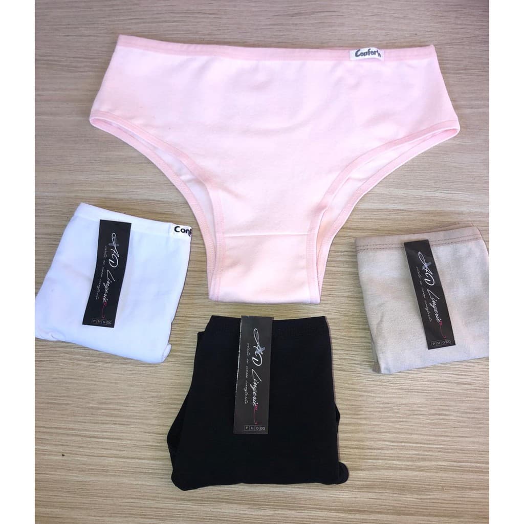(kit 3 Peças) Calcinha De Algodão  Pós Parto , Modeladora Forro 100% Algodão Lingerie Cós Alto Roupa Feminina Tangão