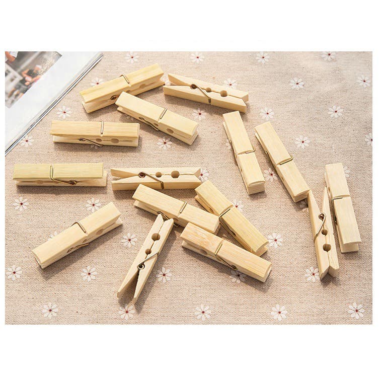 Prendedores de Bambu P/ Pendurar Roupa