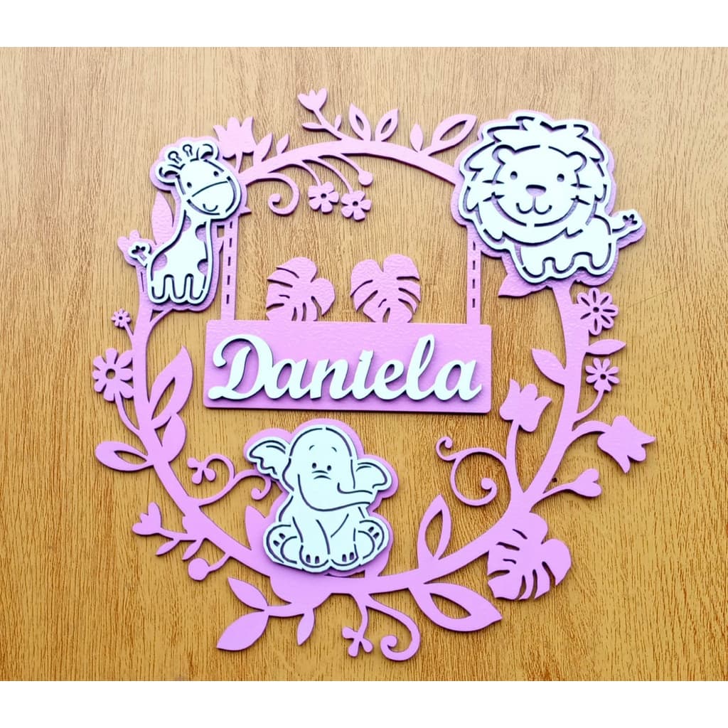 Porta Maternidade guirlanda Safari personalizada com *MIMO*