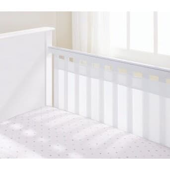 Protetor de Berço Tela Respirável 2 lados Grade Padrão Americano BRANCO LISO AGUARD BABY