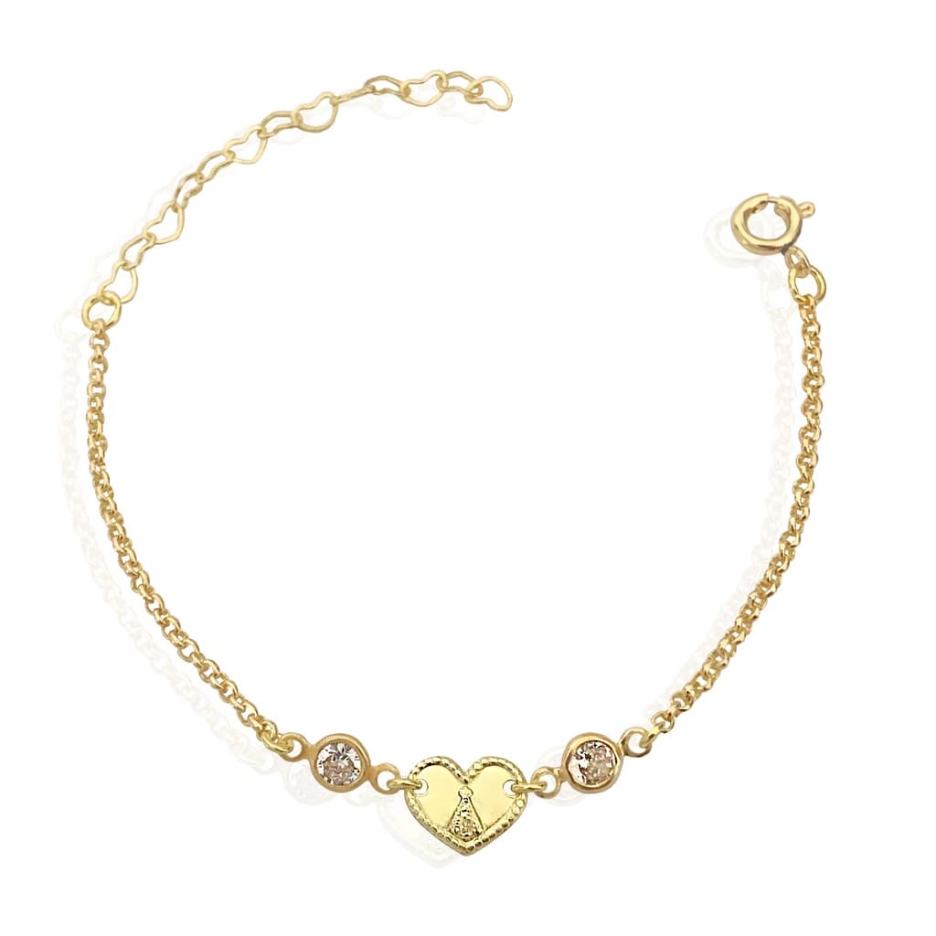 Pulseira Infantil Bebe Folheada a Ouro 18k Nossa Senhora Aparecida Com Garantia