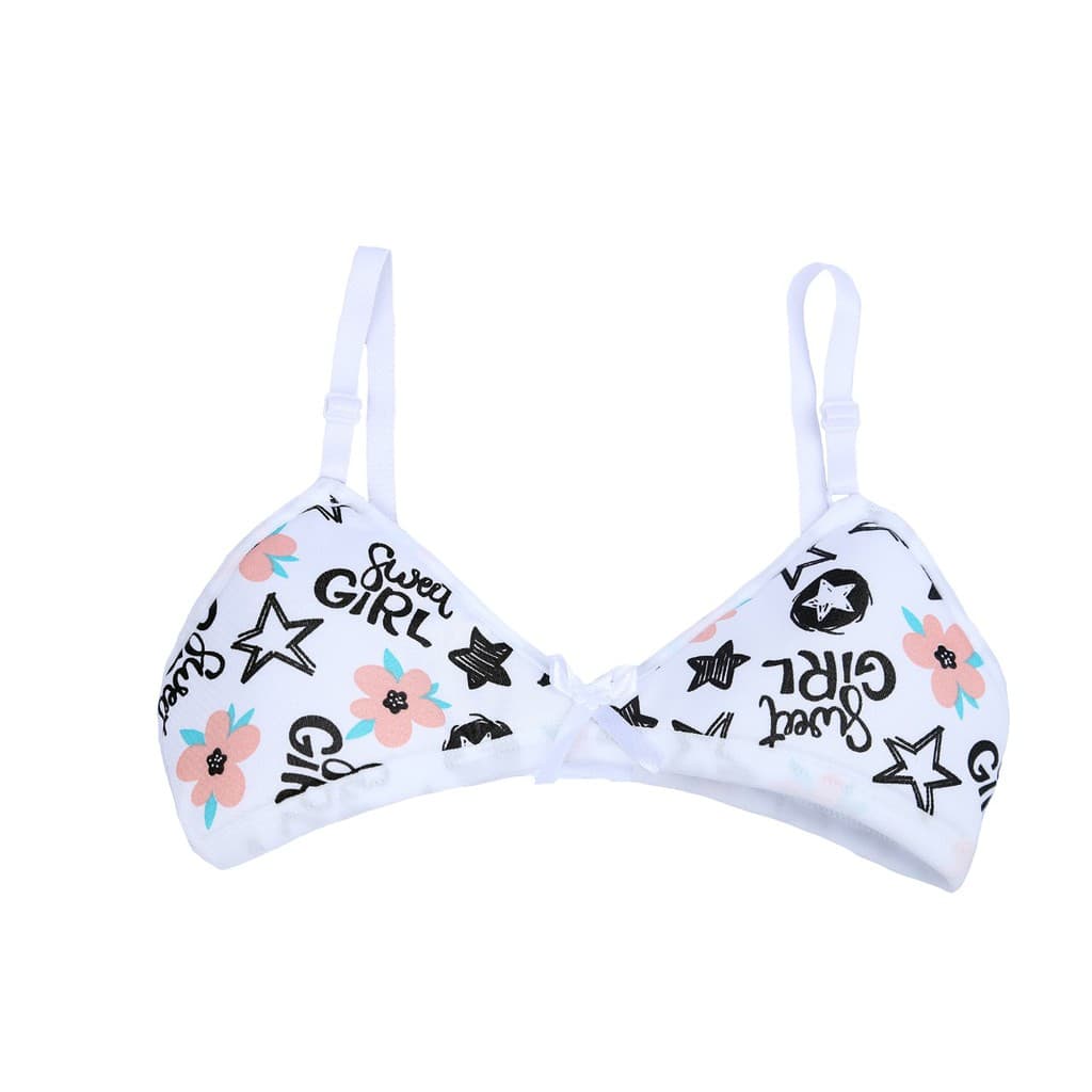 Kit 5 sutiã com espuma sem bojo menina moça juvenil estampado