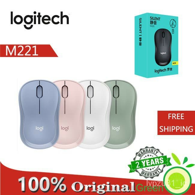 Original Logitech M221 Silencioso 2.4ghz Sem Fio Mudo Computador Ratos Pc Bluetooth Ergonômico Óptico Portátil Mini Mous