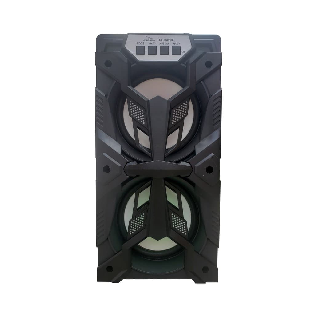 CAIXA DE SOM GRASEP D-BH4206 BLUETOOTH - ENTRADA USB E MICRO SD - RÁDIO FM INTEGRADO - SOM HI-FI DE QUALIDADE - 10W RMS