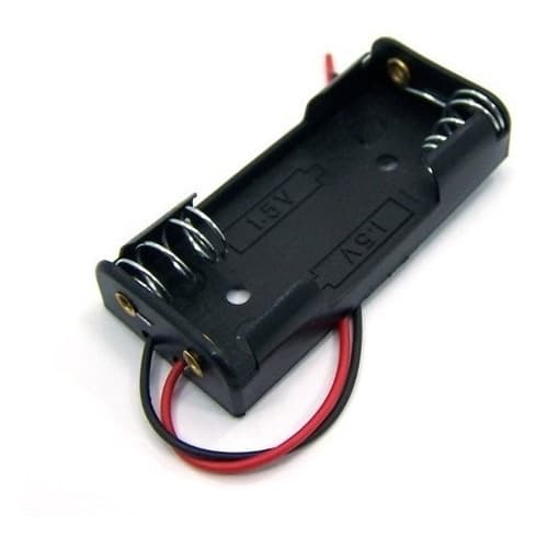 Kit 10 Peças - Suporte P/2 Pilhas Palito Aaa Canoa Preto