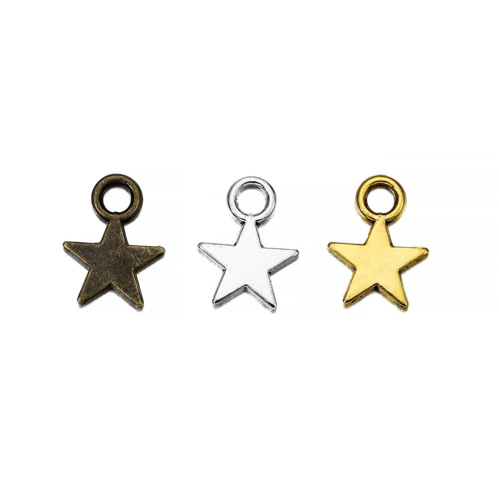 St.kunkka 100pcs/pack Alloy Star Pendant Para Brinco diy