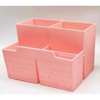 Porta Treco Organizador Mesa Escritório Caneta Lápis Plastico Com Divisoria