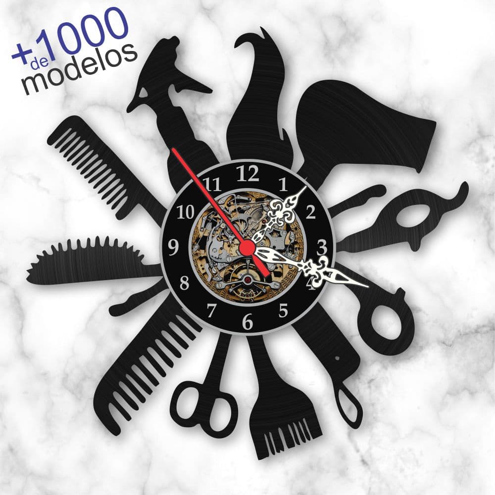 Relógio Parede Salão Beleza Cabeleireira Vinil Lp Cabelo
