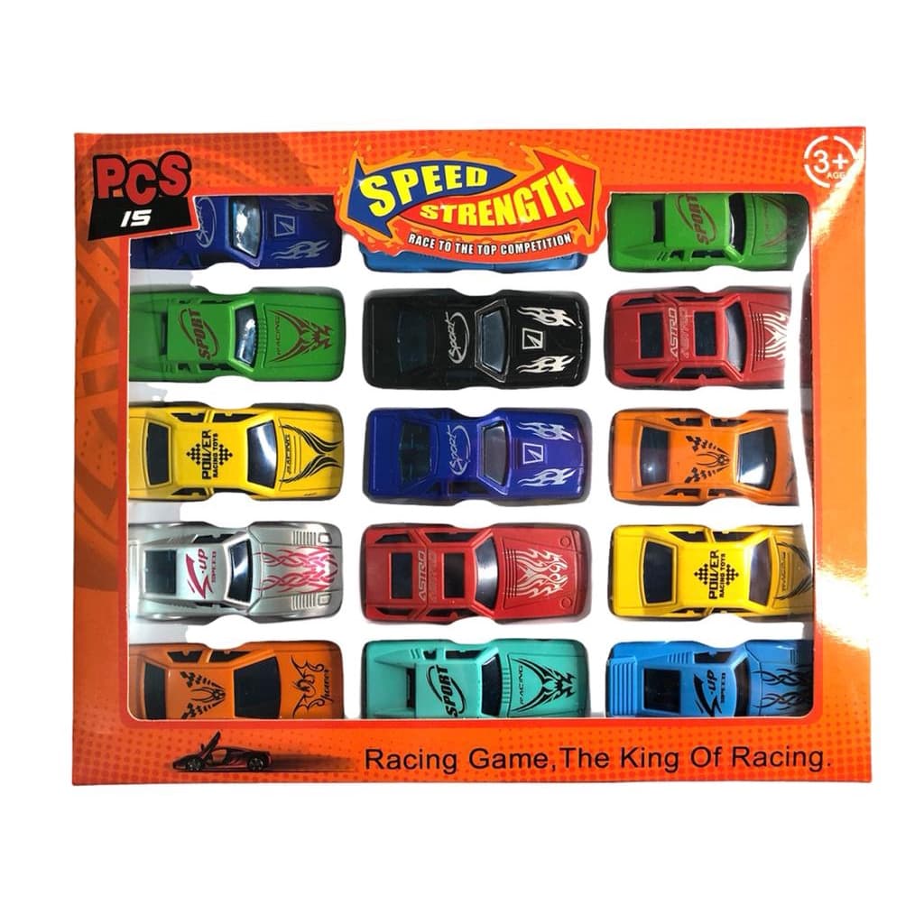 Kit Com 15 Carrinhos Coloridos Coleção Carros De Brinquedo Menino