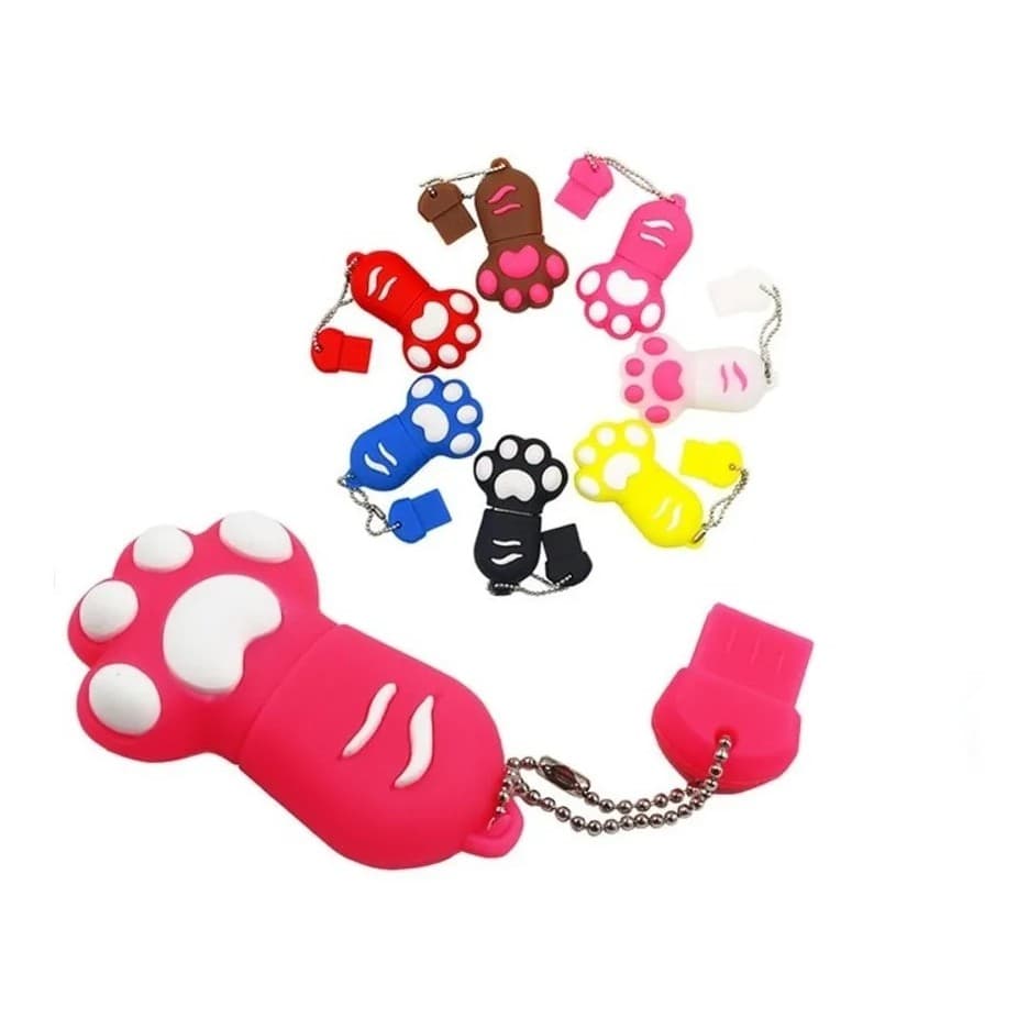 Pendrive Emborrachado 4gb com tema Pata De Gato /  Lindo / Resistente a queda