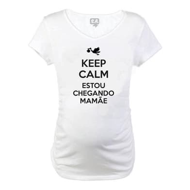 Baby Long Blusa Gestante Divertida Keep Calm Estou Chegando Mamãe
