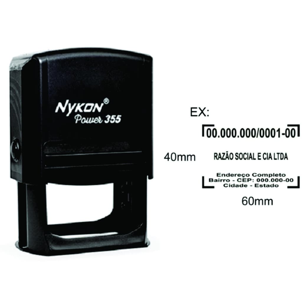 Carimbo Automático Personalizado Padrão Cnpj Nykon 355