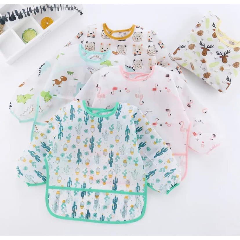 Babador Manga Longa Impermeável Cata Migalhas para Bebes e Crianças