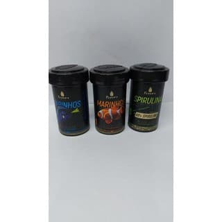 Ração P/ Peixes Marinho Poytara Black Line 3 Potes Promoção