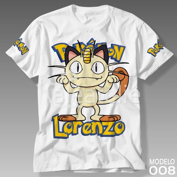 Camiseta Meowth Pokemon Go Pokebola Jogo Game Infantil Adulto Personalizada