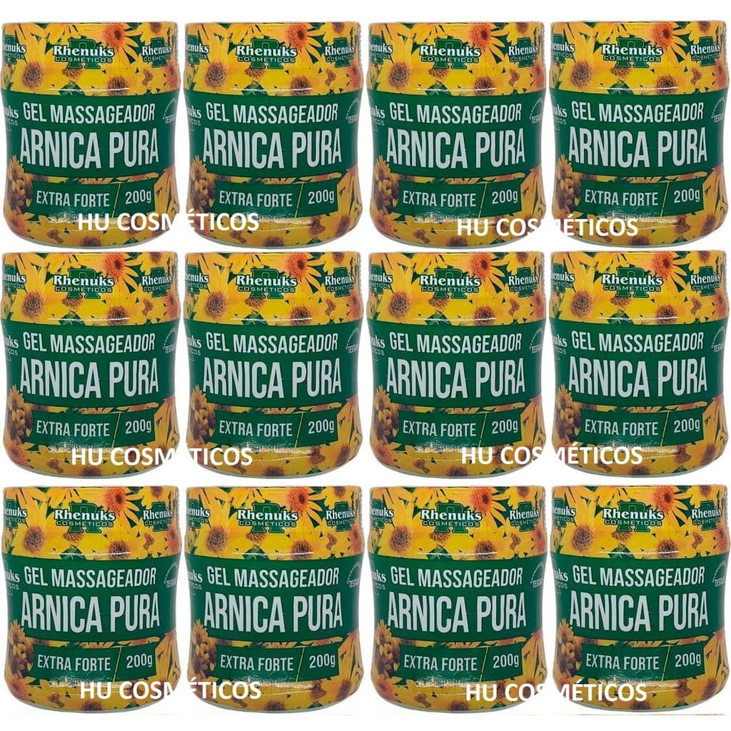 Kit 12 Gel Massageador Arnica Pura Extra Forte Pernas Coluna Peito - Rhenuks