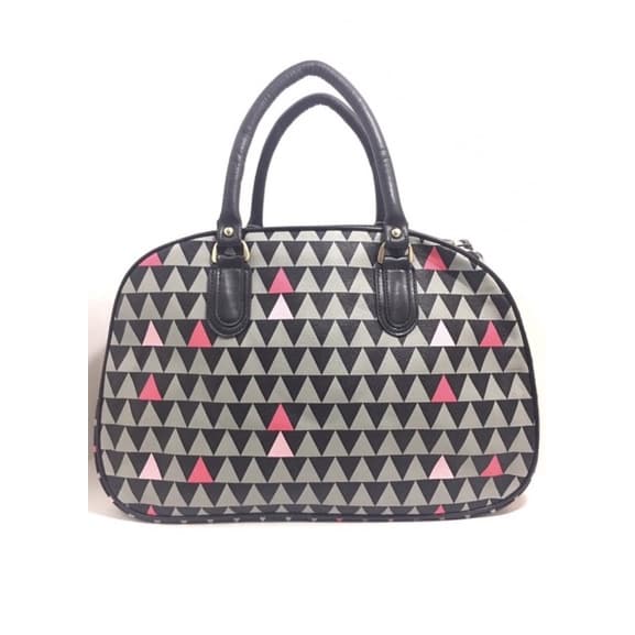 Bolsa Mala De Mão Para Viagem Bordo Couro Sintético Triângulo