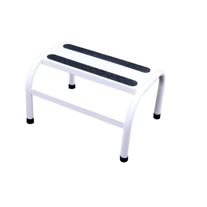 Escada Para Maca 1 Degrau Metálica Branca Prática Resistente