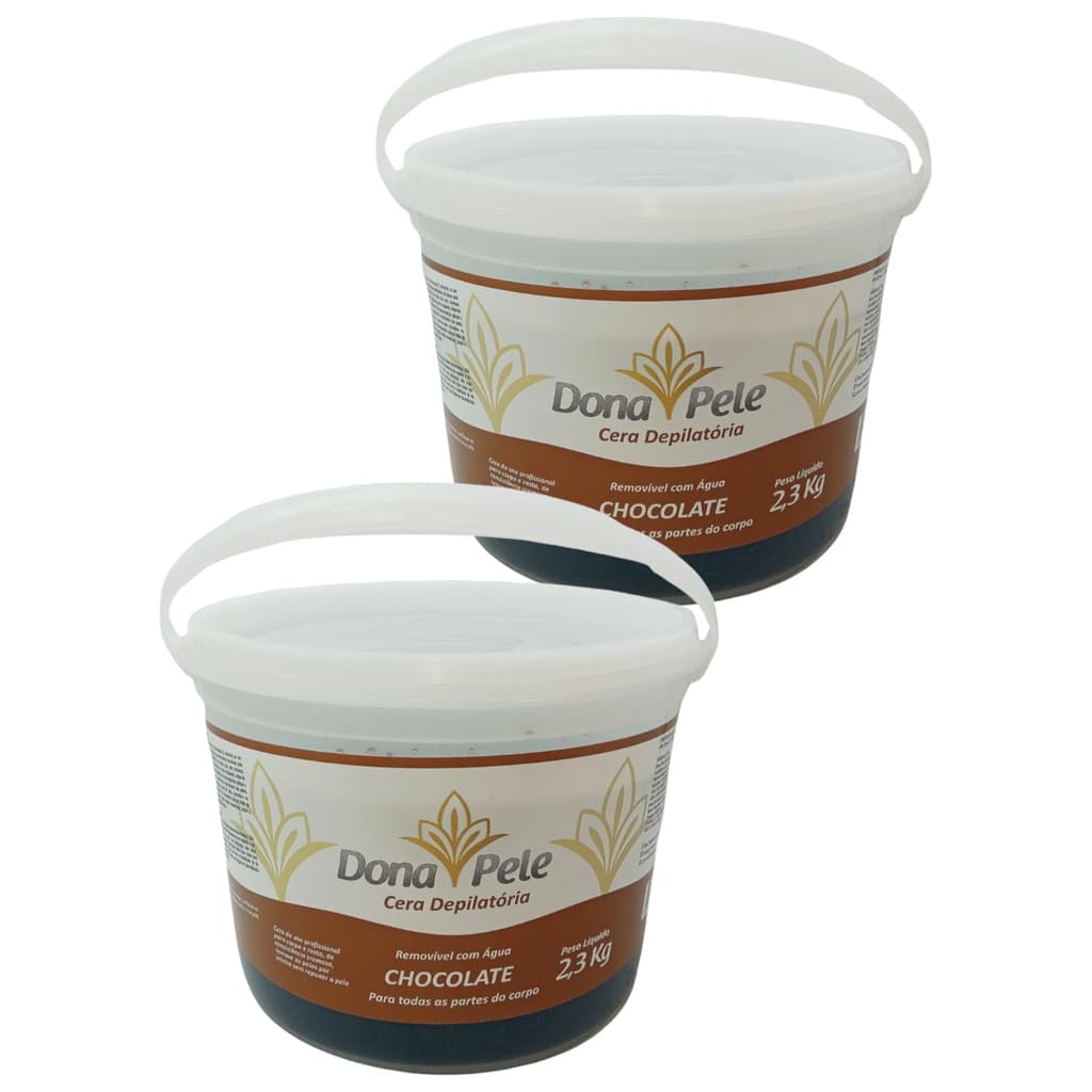 Cera Depilatória Dona Pele Chocolate Kit C/ 2 De 2,3Kg
