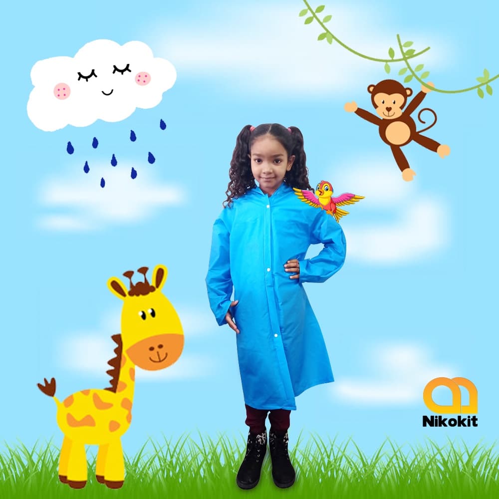 Capa De Chuva Com Capuz Forrada Infantil