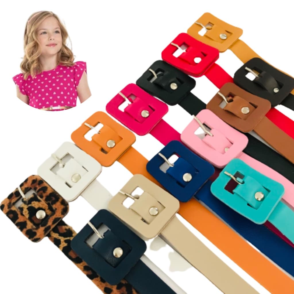 Cinto Infantil Feminino Meninas Couro Para Crianças Varias Cores Promoção