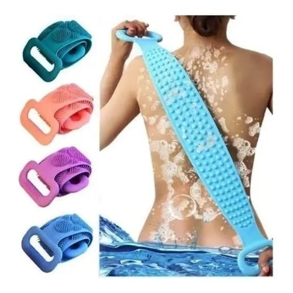 Cinta Escova De Banho Silicone Massageador Esfoliação