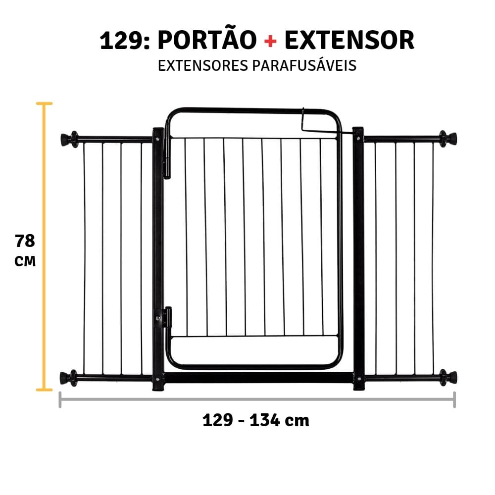 Grade Portão Proteção Pet Cachorro 129 A 134 Cm Criança Cães