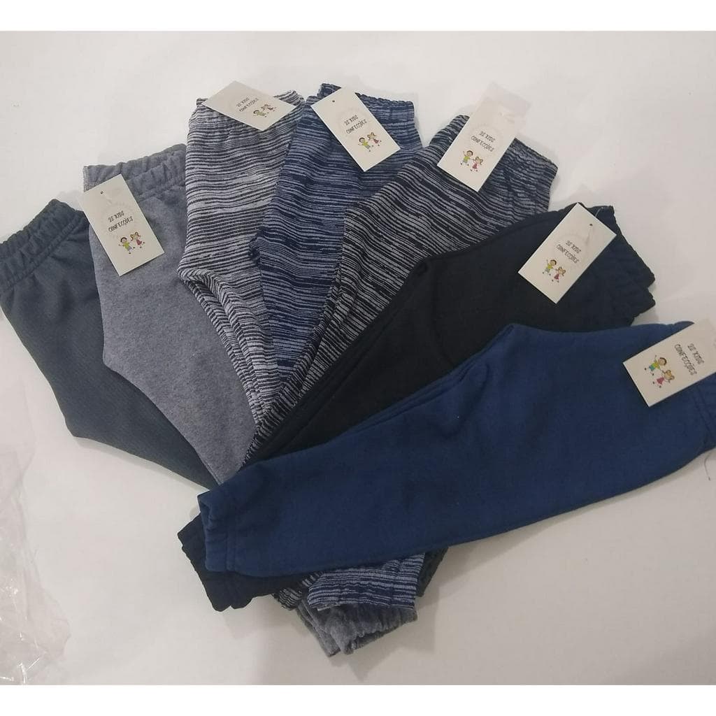 Kit 5 Calça Infantil Moletom Unissex Jogger sortidas