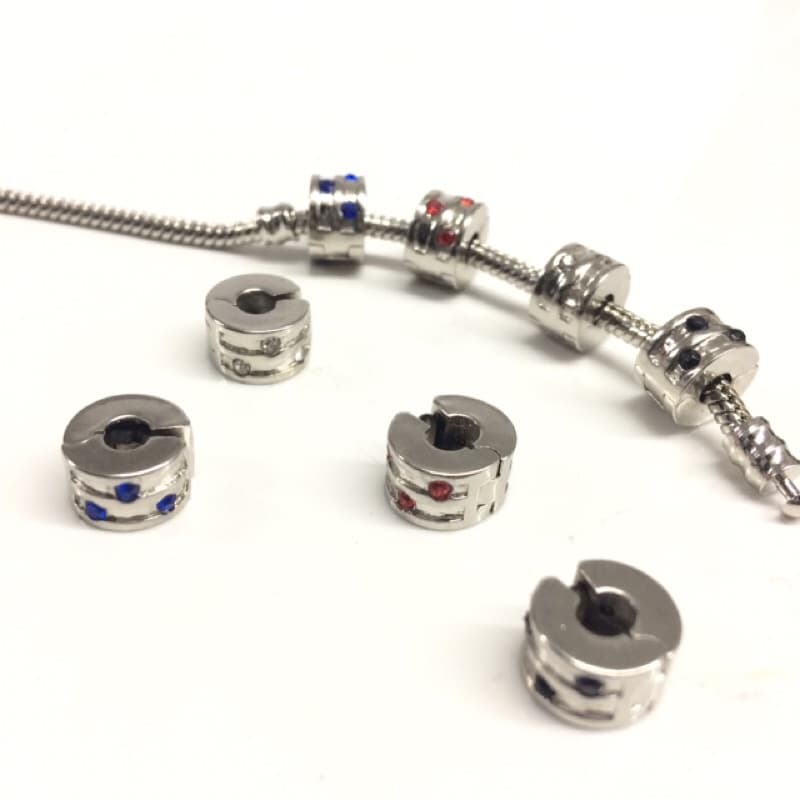 Trava Click strass luxo/ para pulseira de berloque/ brilho/ pedrinhas