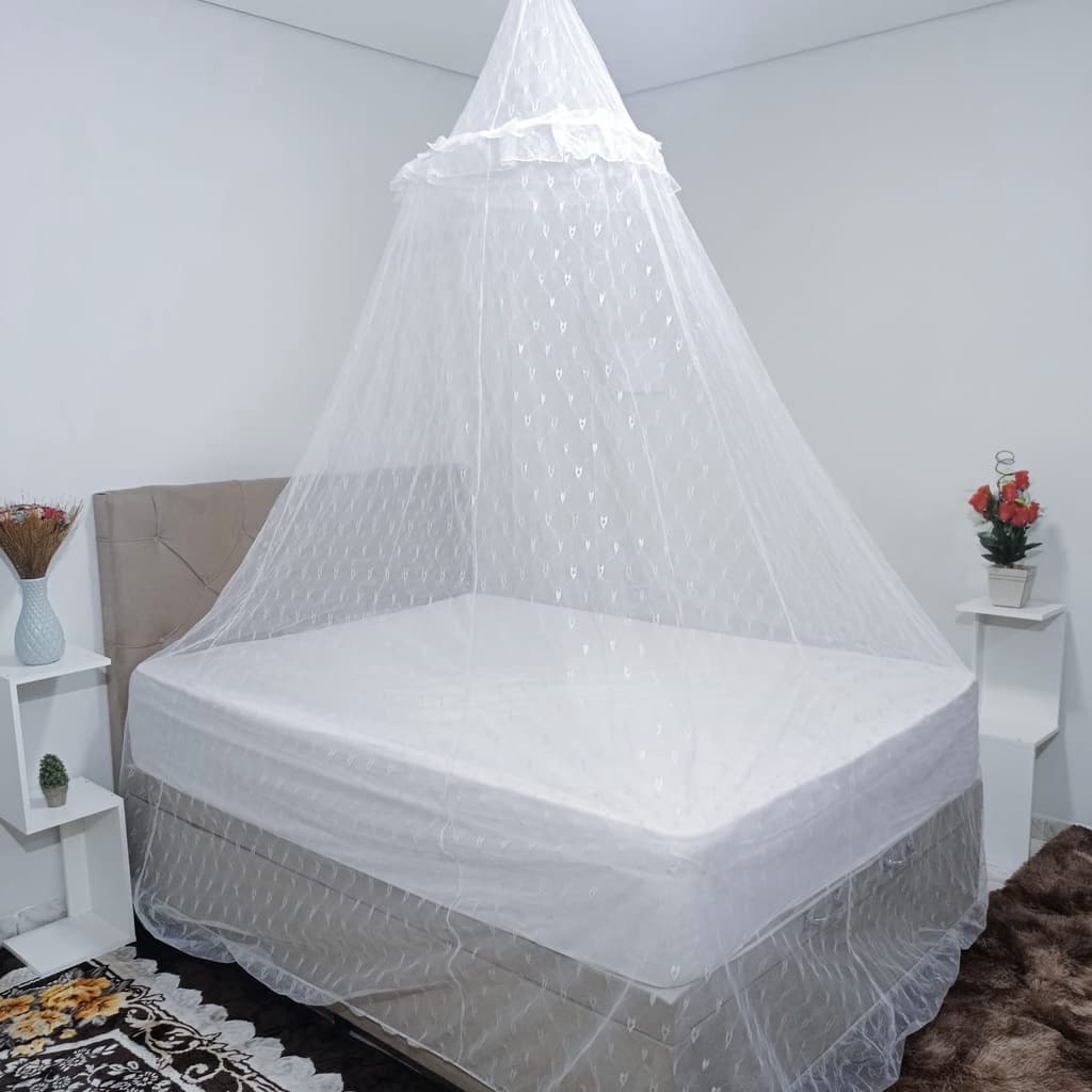 Mosquiteiro de Renda Para Proteger de Insetos e mosquitos Serve Nas Camas Casal Solteiro Queen