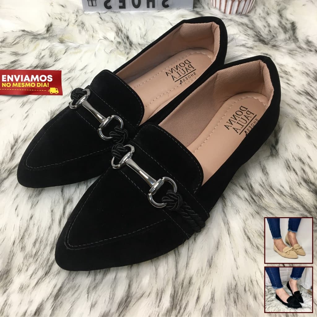 Sapatilha Feminina Rasteirinha Mule Mocassim Bino Fino Sapato Feminino Slip On Iate Casual Confortável Moda Molec Moda
