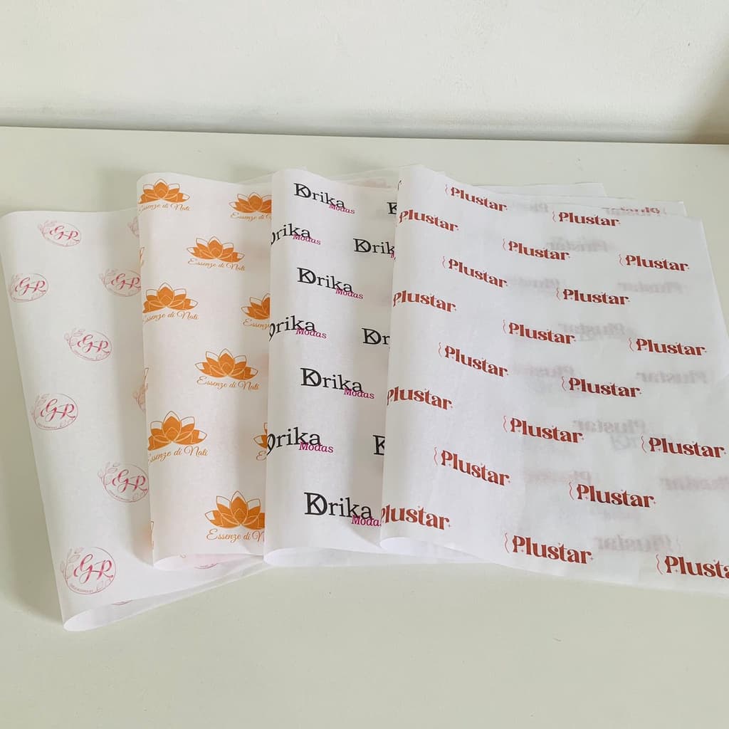 Papel seda para embalagens 30x48 50 un - Premium Personalizado com seu logo - Loja e presentes