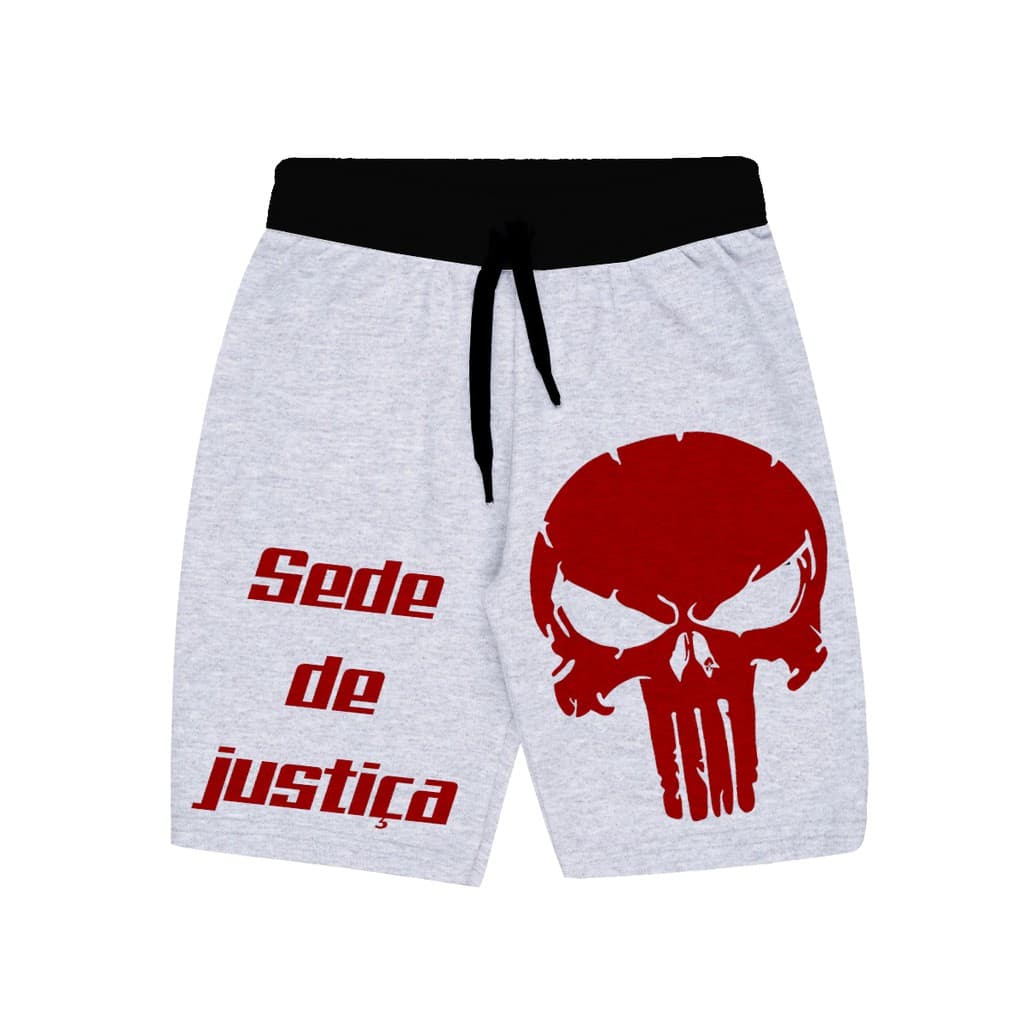 Bermuda Masculina de Moletom Estampada por Sublimação Justiceiro - The Punisher Sede de Justiça A74