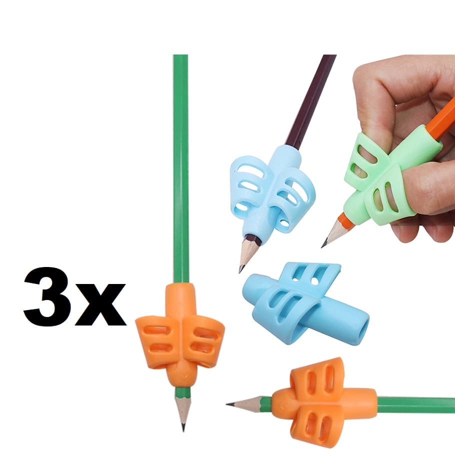 3 unidades Adaptador para Escrita Apoio De Dedos Segura Lápis Stetro Ergonômico Autismo Autista