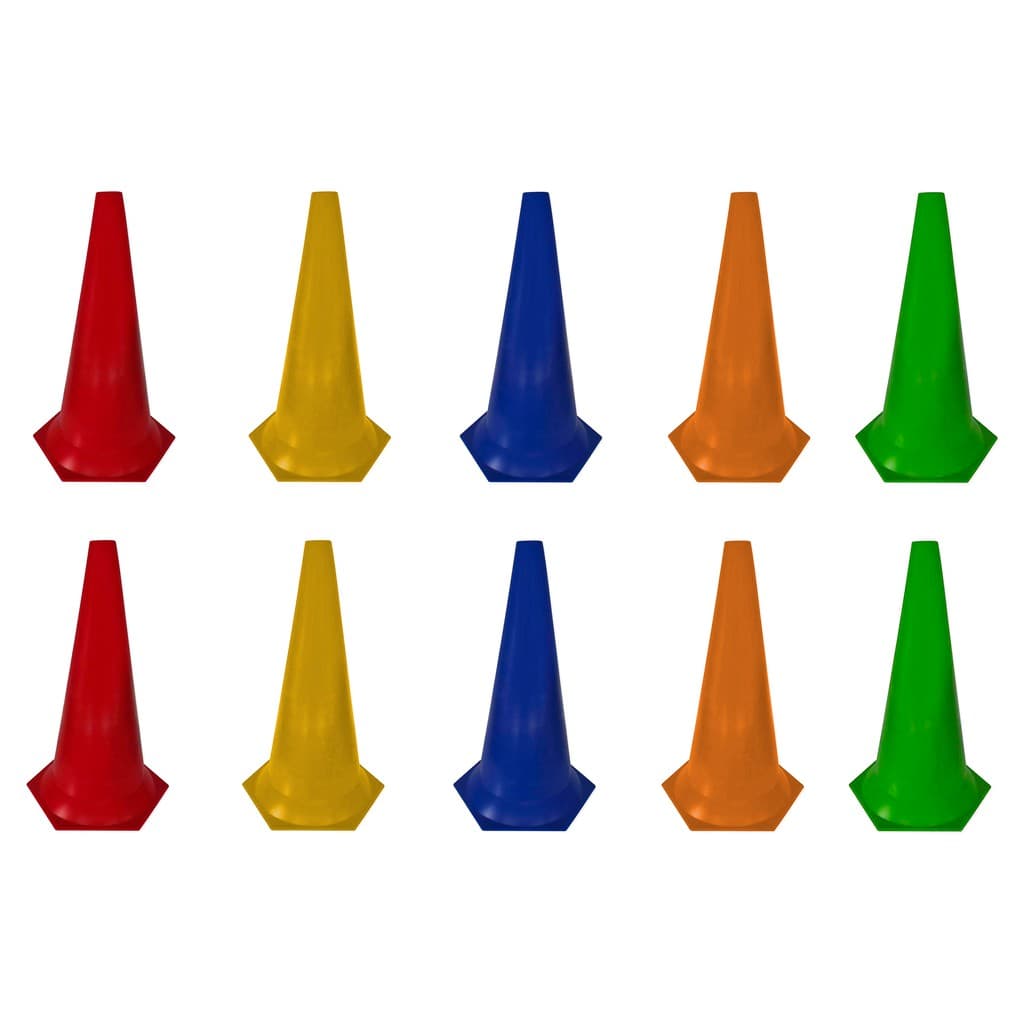 Kit Com 10 Cones 50cm Fitness Treinamento Funcional Circuito